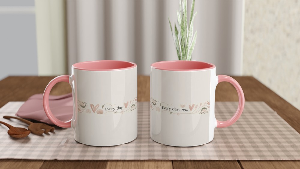 Every Day You - Romantic Floral Watercolour Mug — view 6