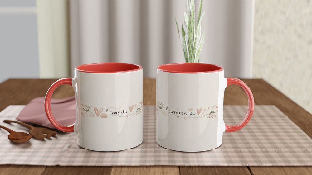 Every Day You - Romantic Floral Watercolour Mug — view 7