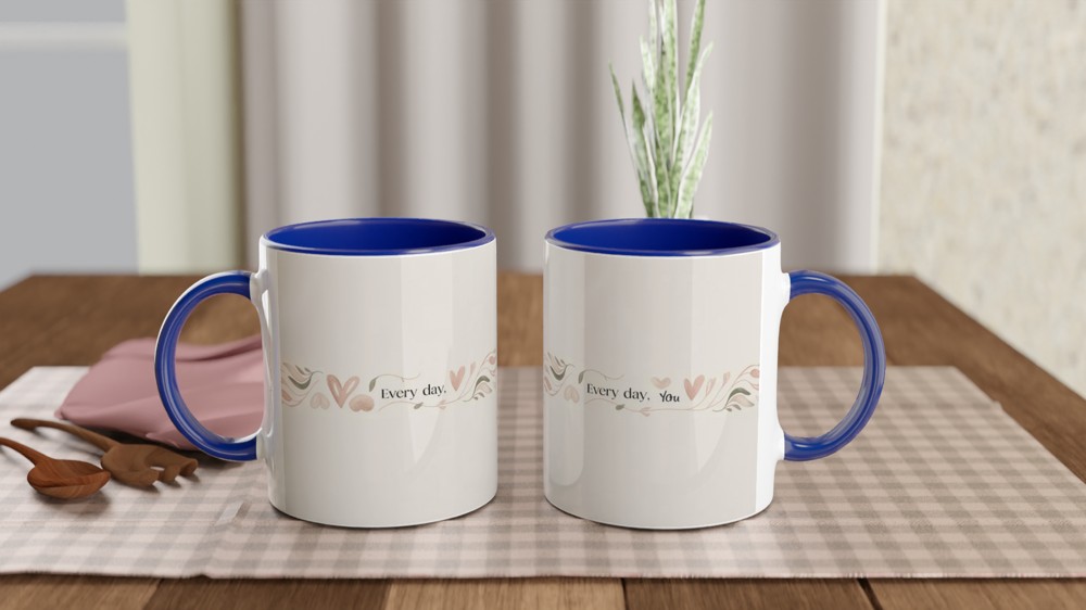 Every Day You - Romantic Floral Watercolour Mug — view 4