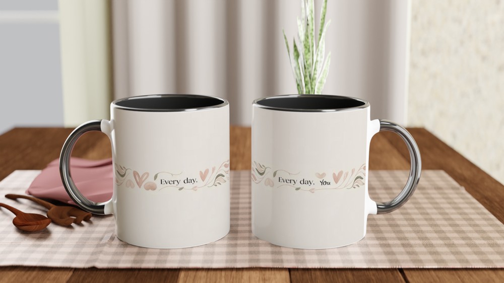 Every Day You - Romantic Floral Watercolour Mug — view 9