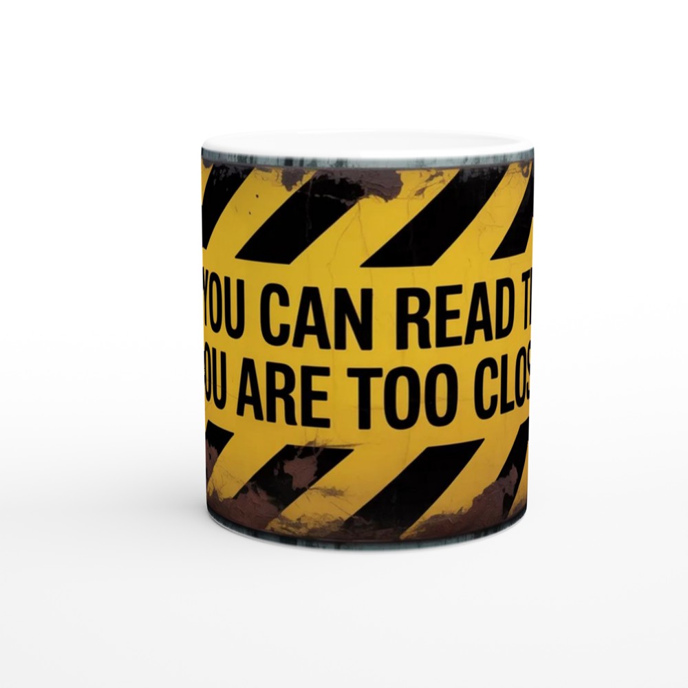 Funny Office Mug | 'If You Can Read This' Quote | Hazard Sign Coffee Cup | Gift for Colleague — view 11