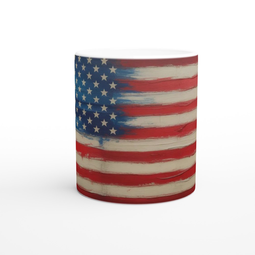 American Flag Mug | America 250 Gift | Rustic Americana Art Coffee Cup | Father's Day Present for Dad — view 11