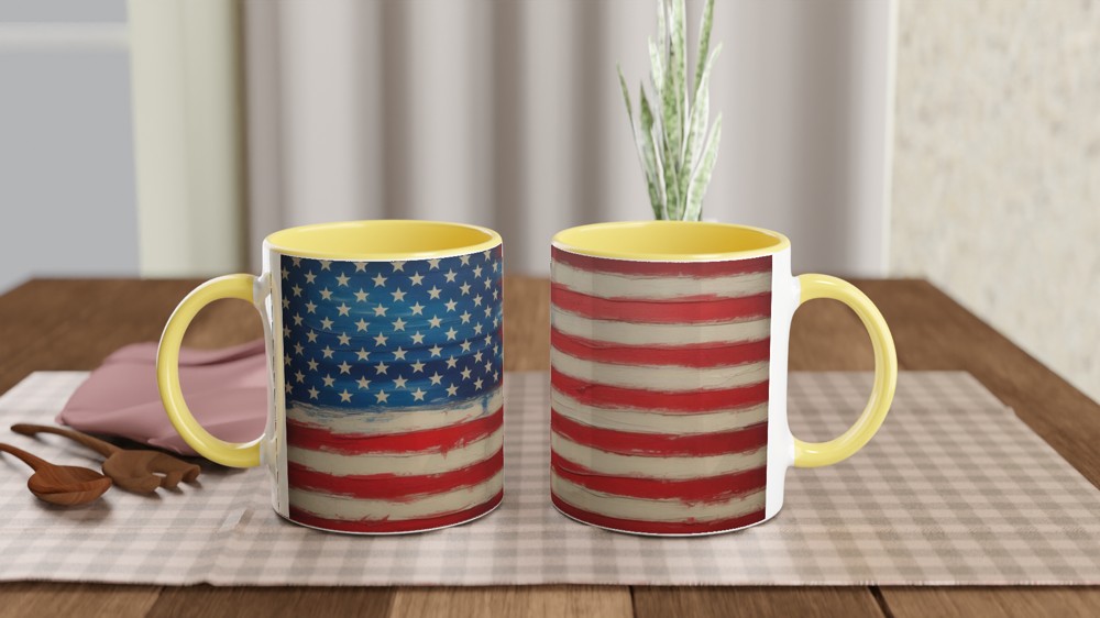 American Flag Mug | America 250 Gift | Rustic Americana Art Coffee Cup | Father's Day Present for Dad — view 8