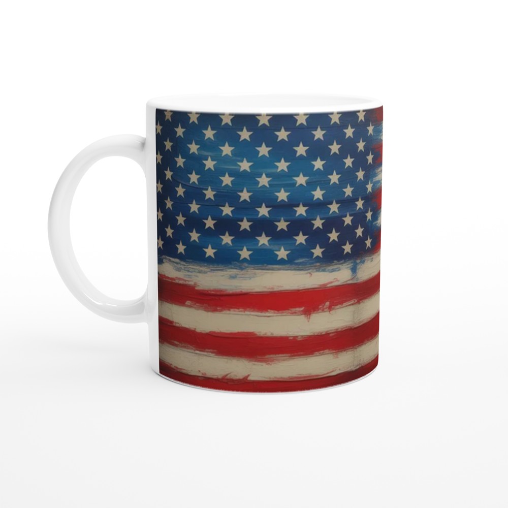 American Flag Mug | America 250 Gift | Rustic Americana Art Coffee Cup | Father's Day Present for Dad — view 10
