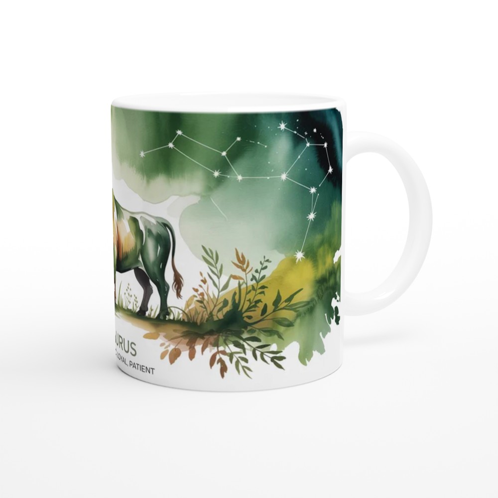 Taurus Mug | Astrology Star Sign Gift | Earthy Watercolour Zodiac Coffee Cup | Birthday Present for Best Friend — view 12