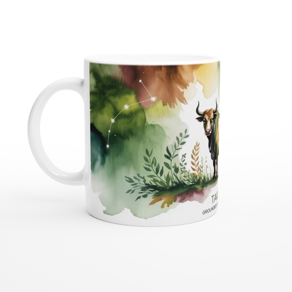 Taurus Mug | Astrology Star Sign Gift | Earthy Watercolour Zodiac Coffee Cup | Birthday Present for Best Friend — view 10