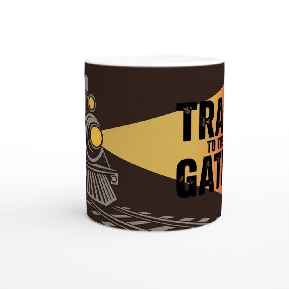 Hadestown Mug | 'Train To The Gates' Quote | Musical Theatre Gift | Industrial Train Design for Theatre Lovers — view 11