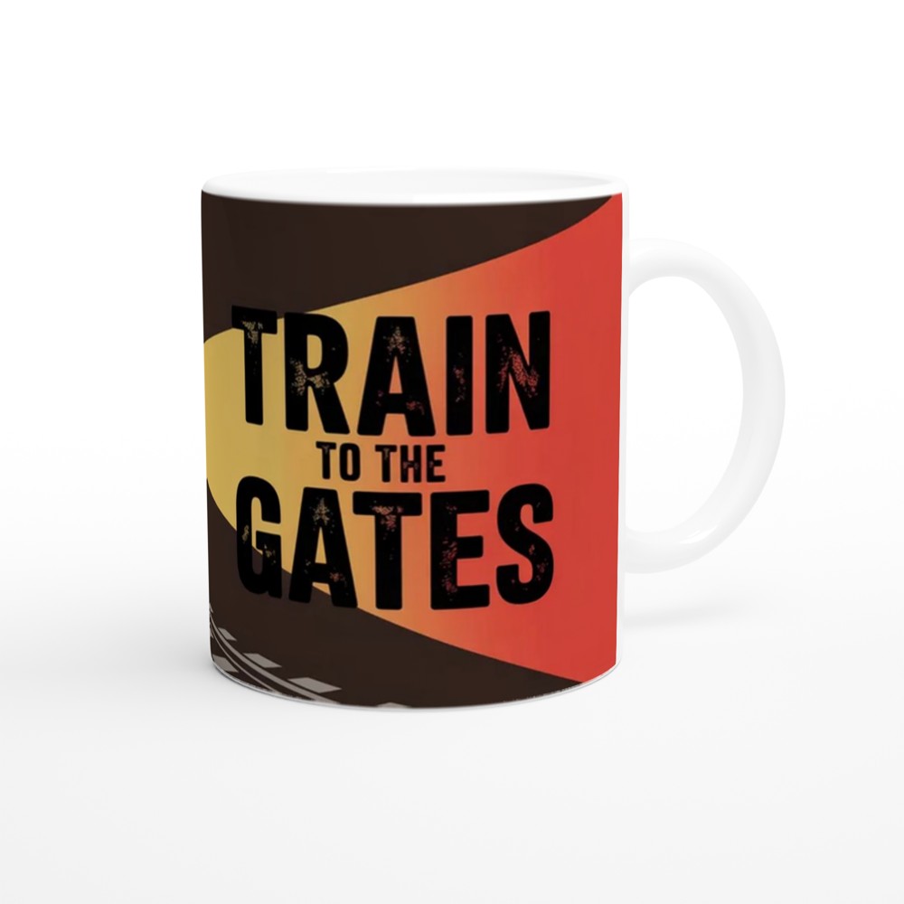 Hadestown Mug | 'Train To The Gates' Quote | Musical Theatre Gift | Industrial Train Design for Theatre Lovers — view 12