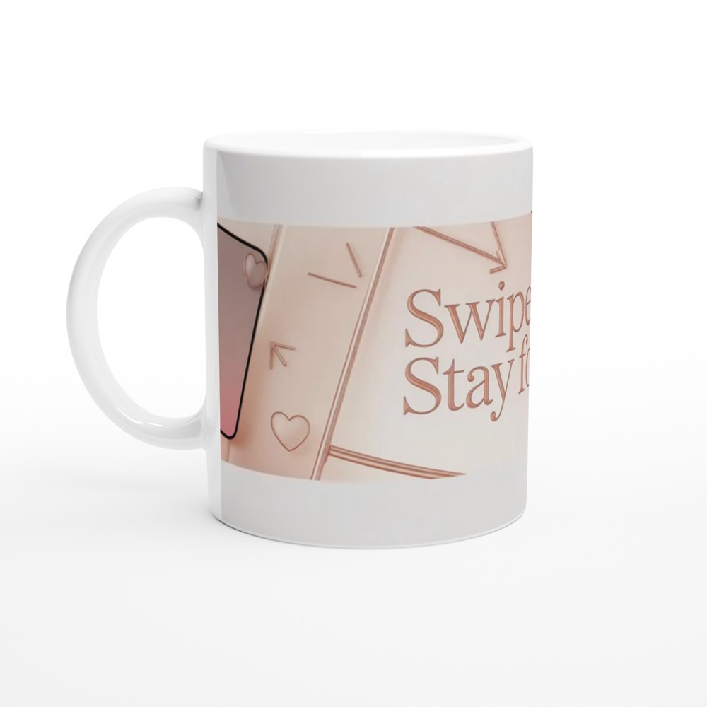 Valentine's Day Mug | Swipe Right Stay Forever | Modern Anniversary Gift for Husband or Wife | Cute Couple Mug — view 10
