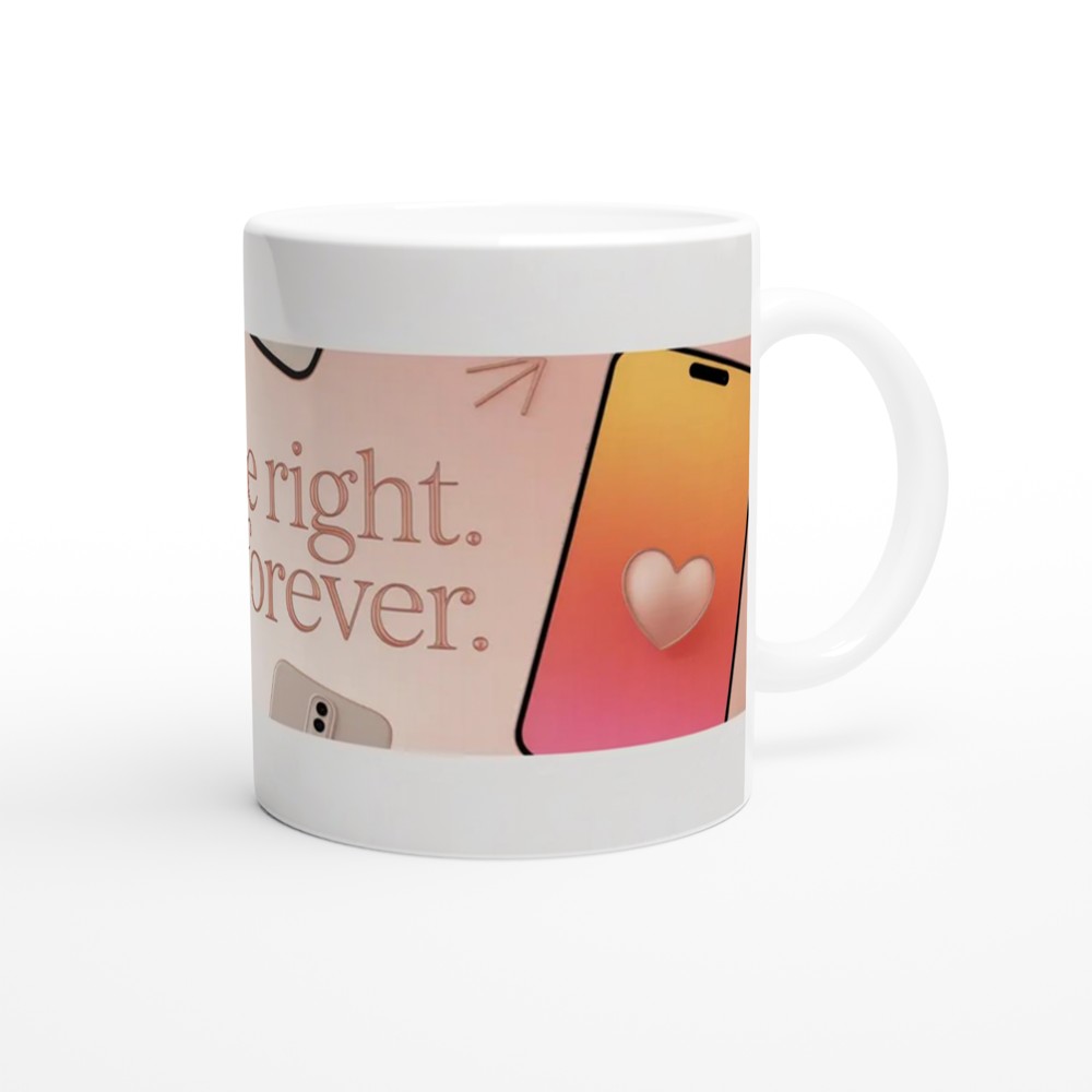 Valentine's Day Mug | Swipe Right Stay Forever | Modern Anniversary Gift for Husband or Wife | Cute Couple Mug — view 12