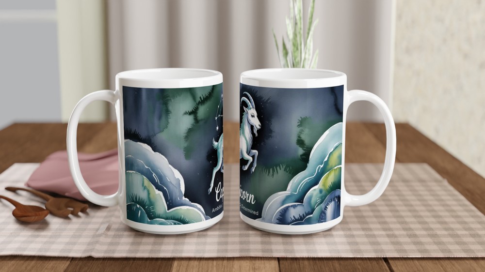 Capricorn Mug | Zodiac Astrology Gift | Sea Goat Constellation Cup | Birthday Present for Capricorn Her or Him — view 2