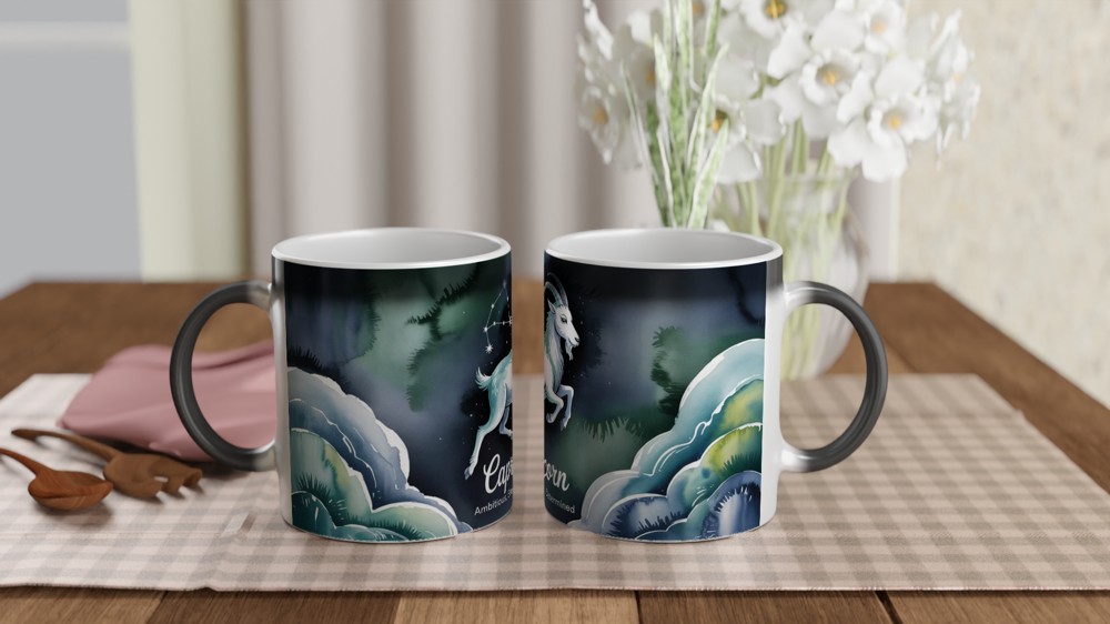 Capricorn Mug | Zodiac Astrology Gift | Sea Goat Constellation Cup | Birthday Present for Capricorn Her or Him — view 3
