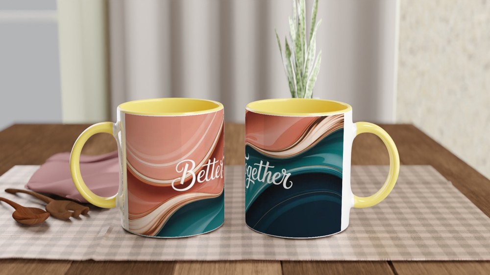 Better Together Mug | Modern Abstract Romantic Gift | Anniversary Present for Couple | Valentines Day Mug for Her or Him — view 8