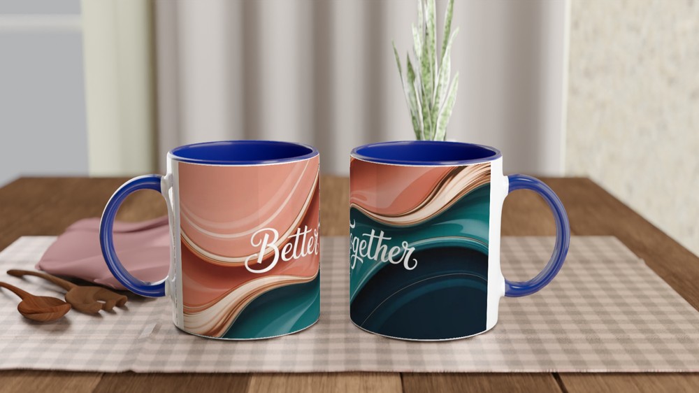 Better Together Mug | Modern Abstract Romantic Gift | Anniversary Present for Couple | Valentines Day Mug for Her or Him — view 4