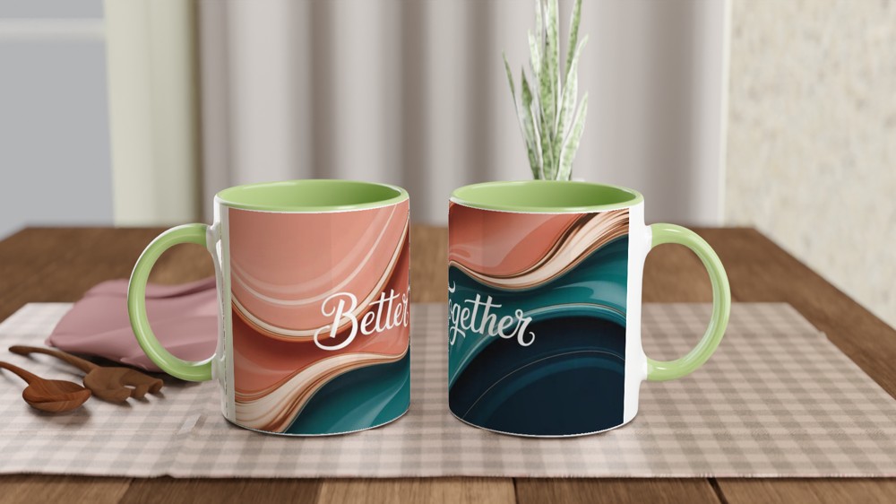 Better Together Mug | Modern Abstract Romantic Gift | Anniversary Present for Couple | Valentines Day Mug for Her or Him — view 5