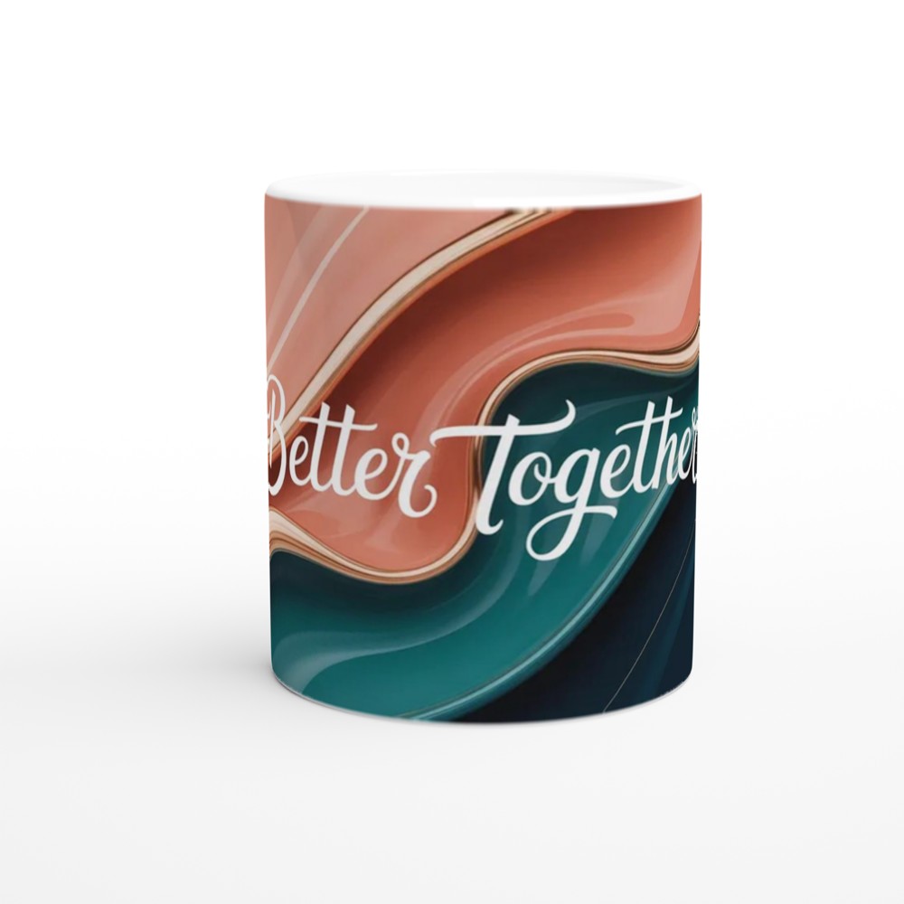 Better Together Mug | Modern Abstract Romantic Gift | Anniversary Present for Couple | Valentines Day Mug for Her or Him — view 11