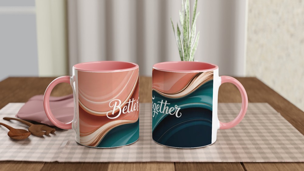 Better Together Mug | Modern Abstract Romantic Gift | Anniversary Present for Couple | Valentines Day Mug for Her or Him — view 6