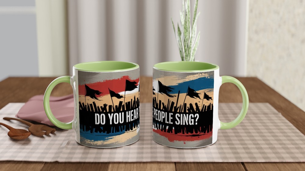 Musical Lyric Mug | Do You Hear the People Sing | Barricade Stencil Design for Theatre Fans — view 5