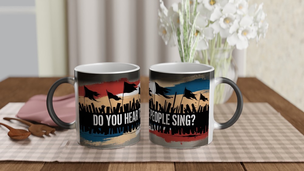 Musical Lyric Mug | Do You Hear the People Sing | Barricade Stencil Design for Theatre Fans — view 3