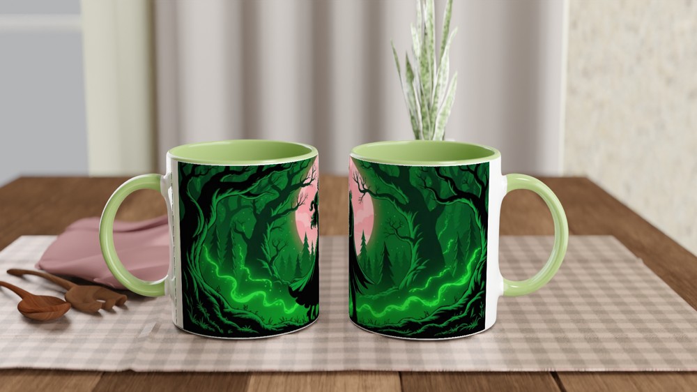 Enchanted Forest Romantic Couple Silhouette Mug — view 5