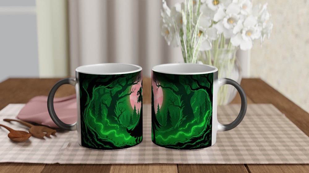 Enchanted Forest Romantic Couple Silhouette Mug — view 3