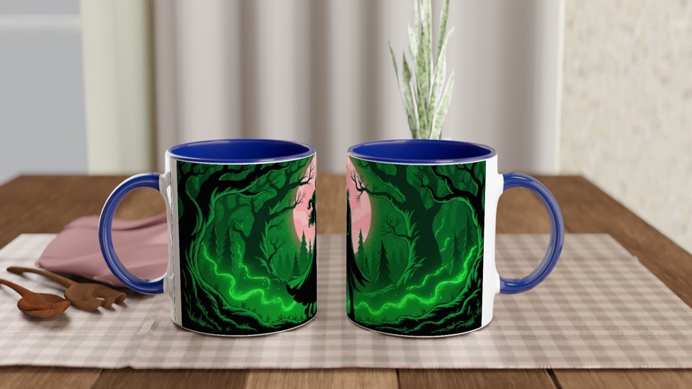 Enchanted Forest Romantic Couple Silhouette Mug — view 4