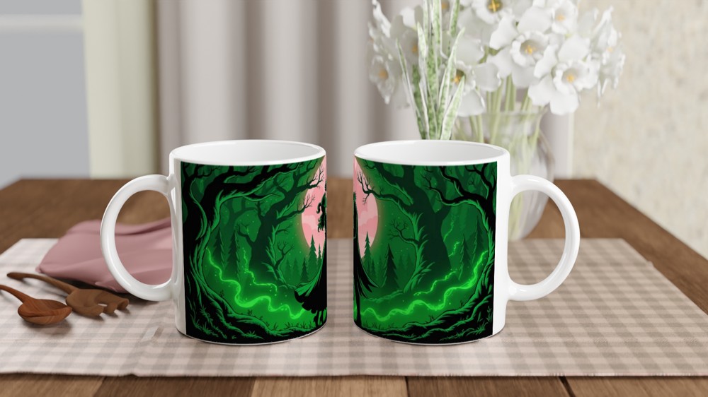 Enchanted Forest Romantic Couple Silhouette Mug