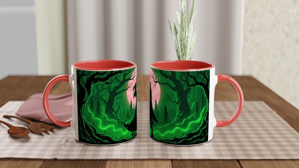Enchanted Forest Romantic Couple Silhouette Mug — view 7