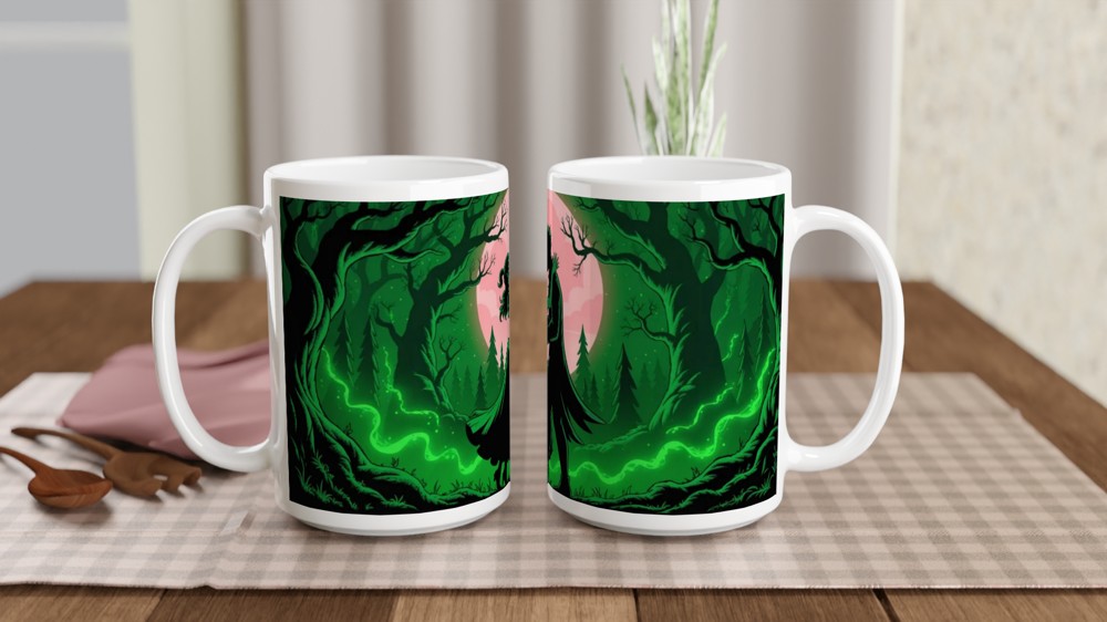 Enchanted Forest Romantic Couple Silhouette Mug — view 2