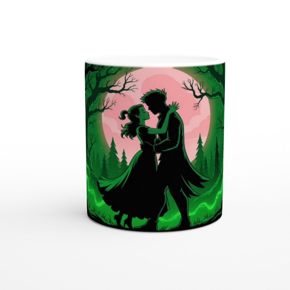 Enchanted Forest Romantic Couple Silhouette Mug — view 11