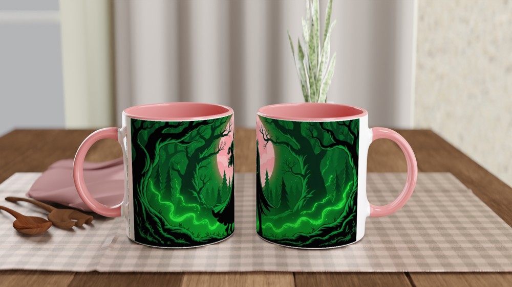 Enchanted Forest Romantic Couple Silhouette Mug — view 6