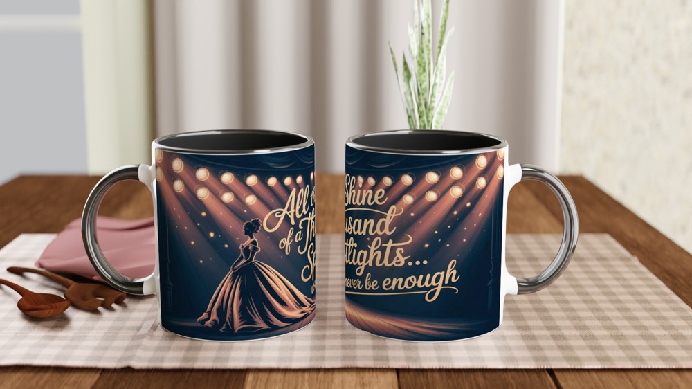 Greatest Showman Mug | Never Enough Quote | Musical Theatre Gift | Spotlight Ballgown Present for Her — view 9