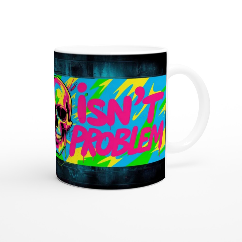 Today Isn't My Problem - Neon Graffiti Skull Mug — view 12