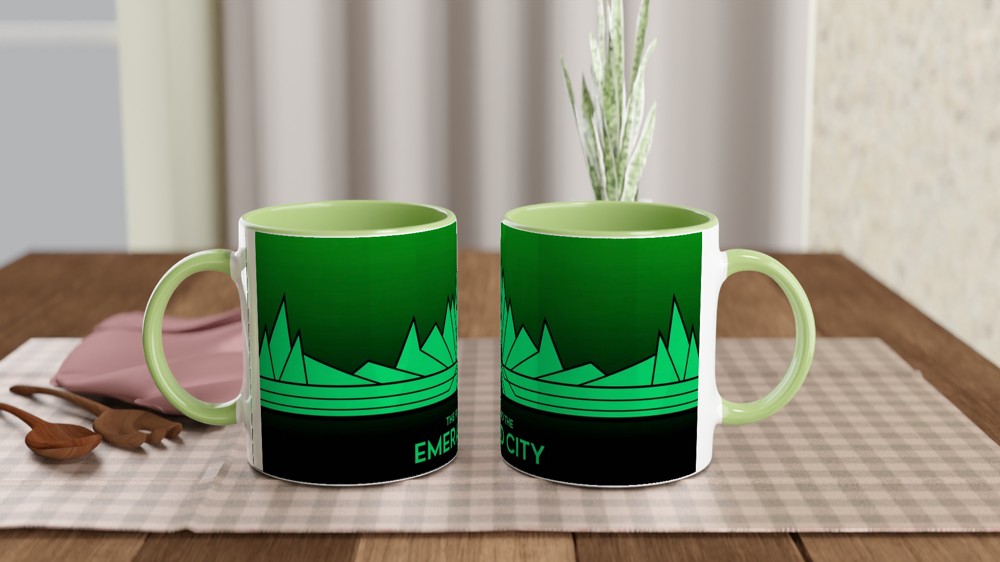 Wicked Musical Mug | Emerald City Art Deco Gift | Theatre Lover Present | Broadway West End Mug — view 5