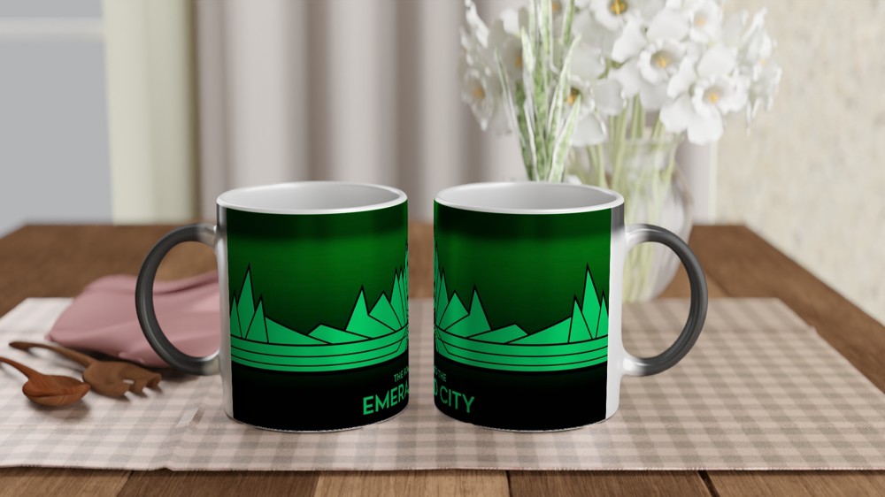 Wicked Musical Mug | Emerald City Art Deco Gift | Theatre Lover Present | Broadway West End Mug — view 3