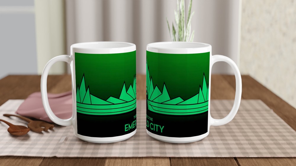 Wicked Musical Mug | Emerald City Art Deco Gift | Theatre Lover Present | Broadway West End Mug — view 2