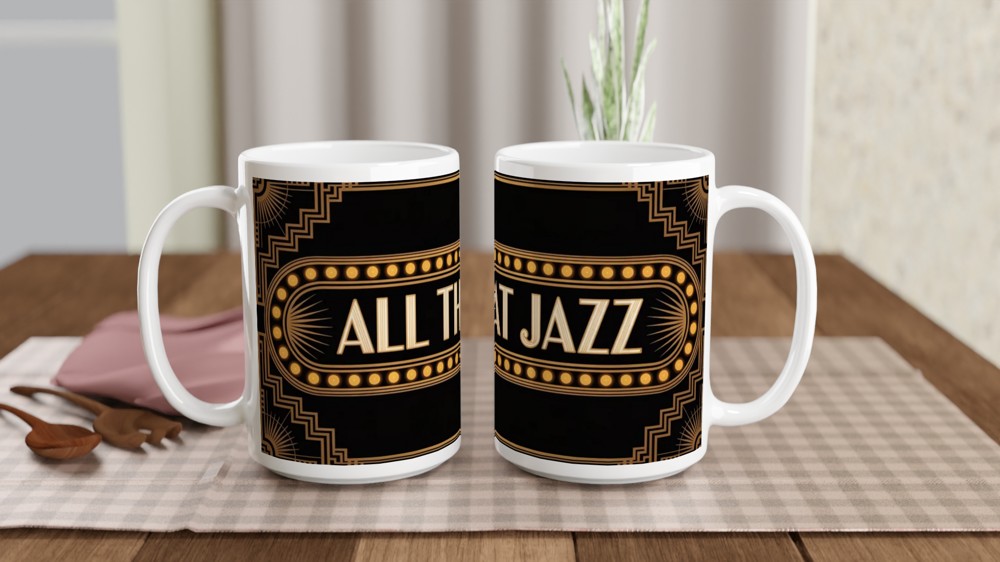 Chicago Mug | 'All That Jazz' Art Deco Design | Musical Theatre Gift | Present for Theatre Lovers — view 2