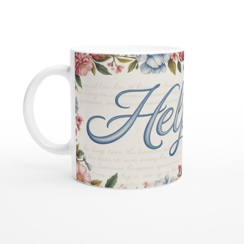 Helpless Floral Script Mug — view 10
