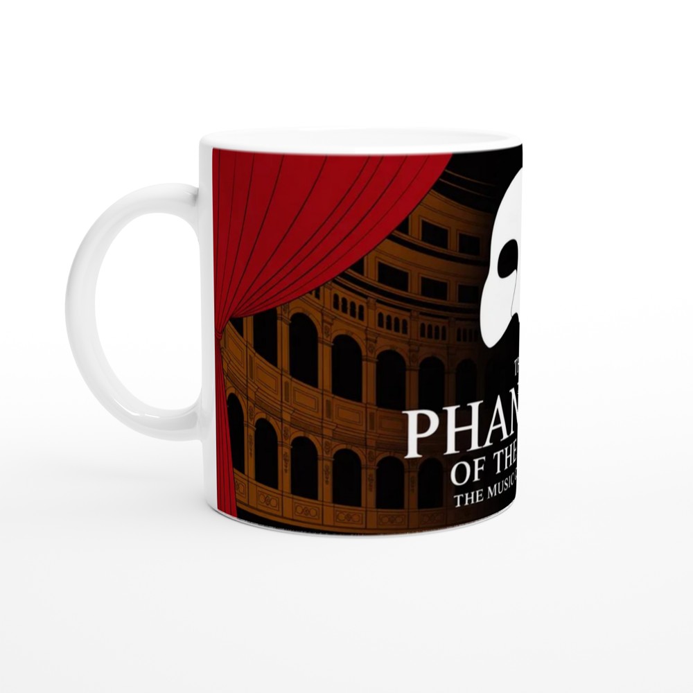 Phantom of the Opera Mug | Theatre Lover Gift | Musical Theatre Present | Mask and Rose Design — view 10