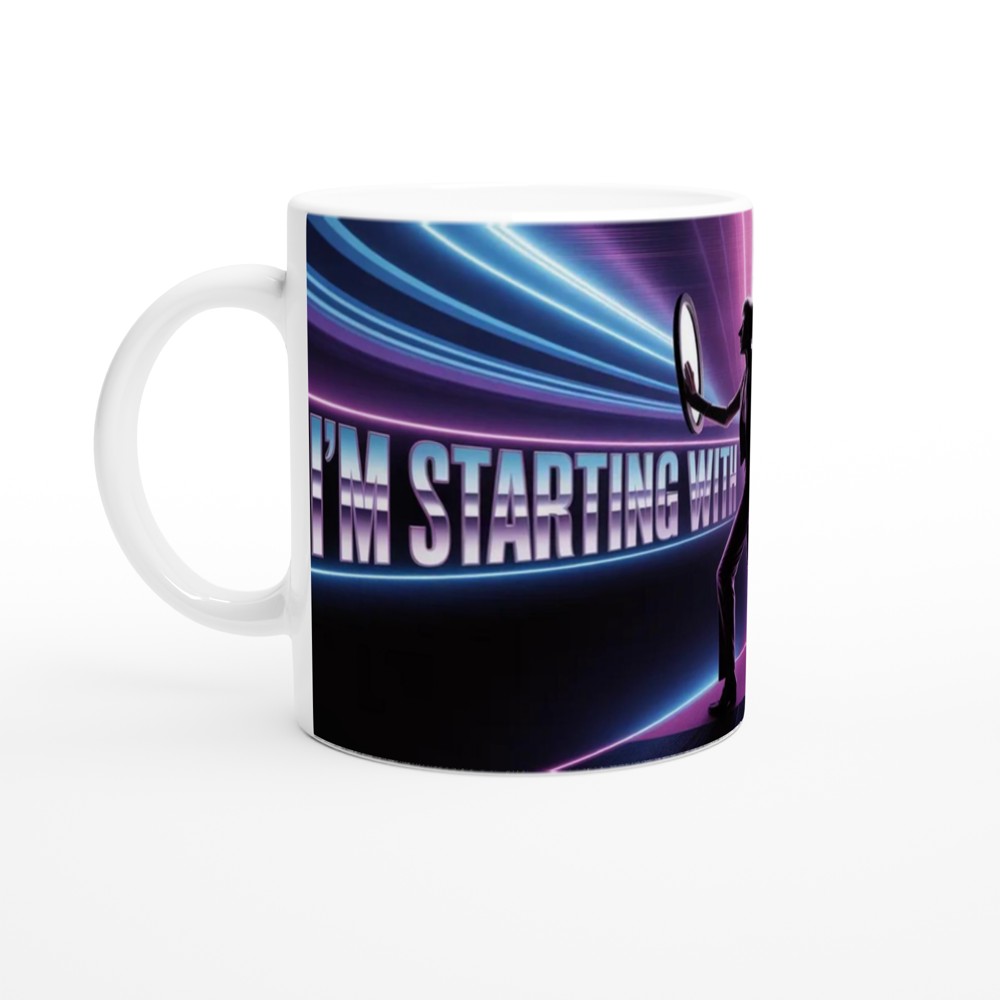 I'm Starting With The Mirror - Retro Neon Dance Silhouette Mug — view 10