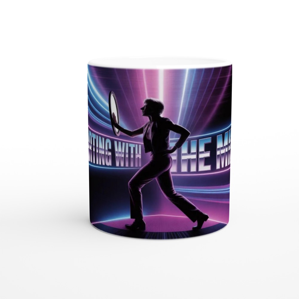 I'm Starting With The Mirror - Retro Neon Dance Silhouette Mug — view 11