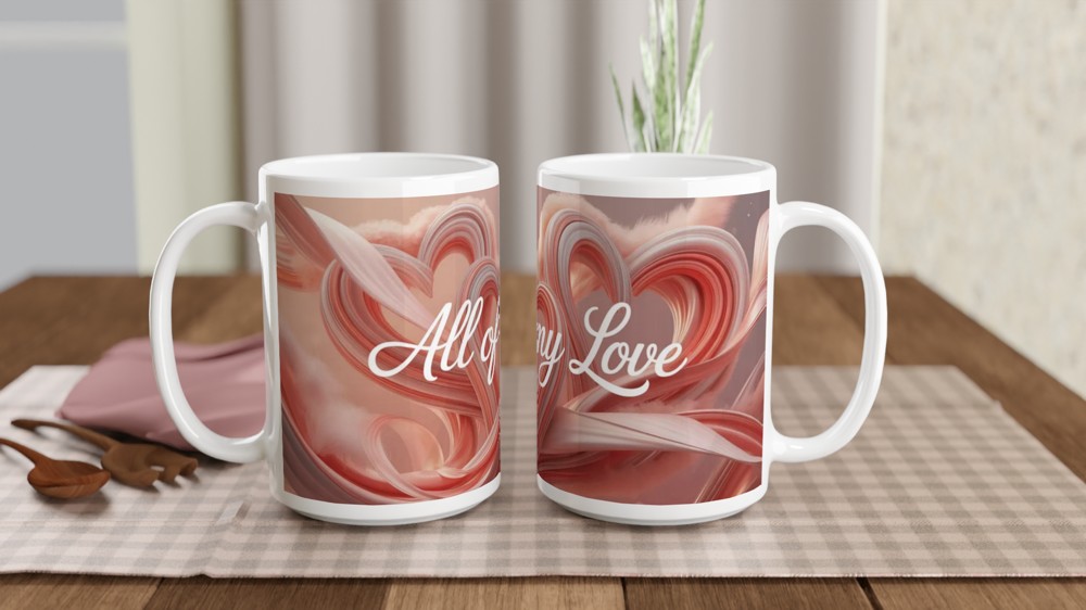 Romantic Love Mug | 'All Of My Love' Quote | Anniversary Gift for Partner | Valentine's Day Present — view 2