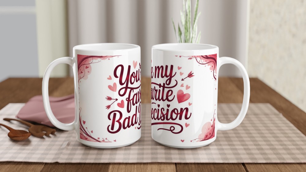 You're My Favourite Bad Decision - Funny Valentine's Mug — view 2