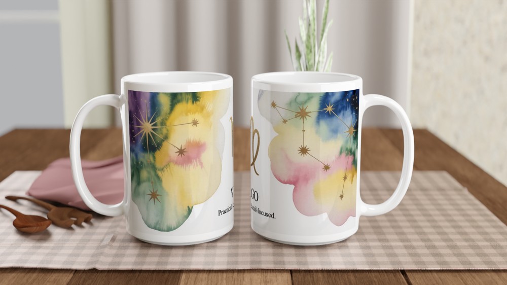 Virgo Zodiac Mug | Celestial Astrology Gift | Constellation Coffee Cup | Birthday Present for Best Friend — view 2