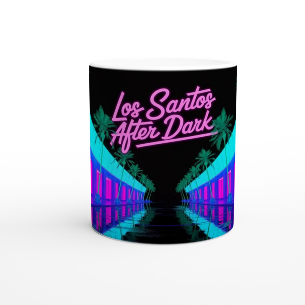 Los Santos Mug | 'After Dark' Neon Gaming Gift | Grand Theft Auto V Inspired Coffee Cup | Birthday Present for Him or Best Friend — view 11