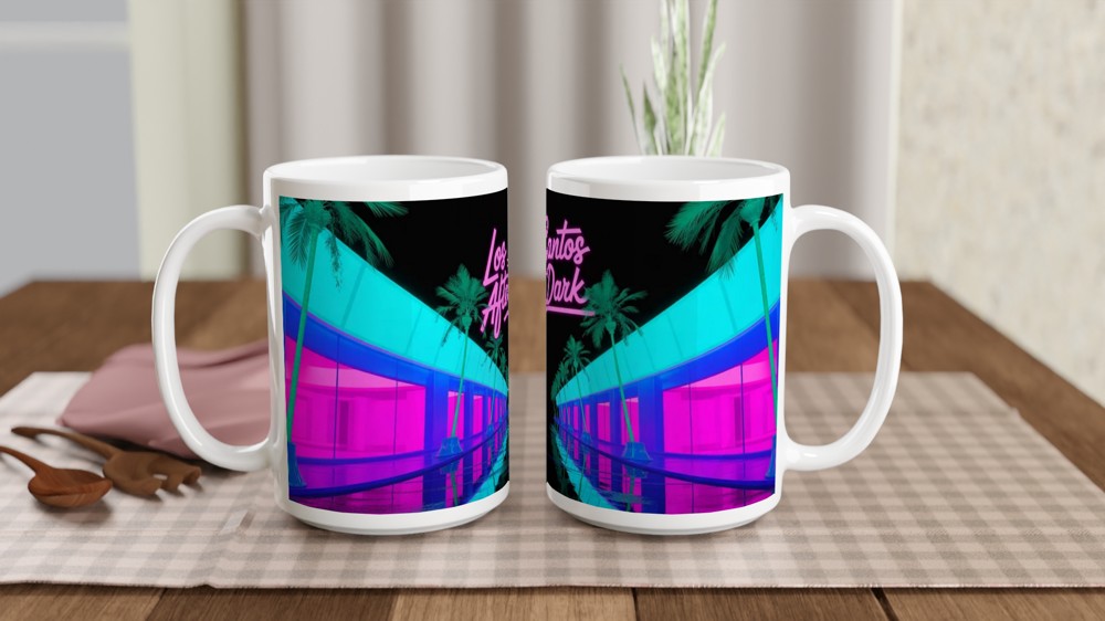 Los Santos Mug | 'After Dark' Neon Gaming Gift | Grand Theft Auto V Inspired Coffee Cup | Birthday Present for Him or Best Friend — view 2