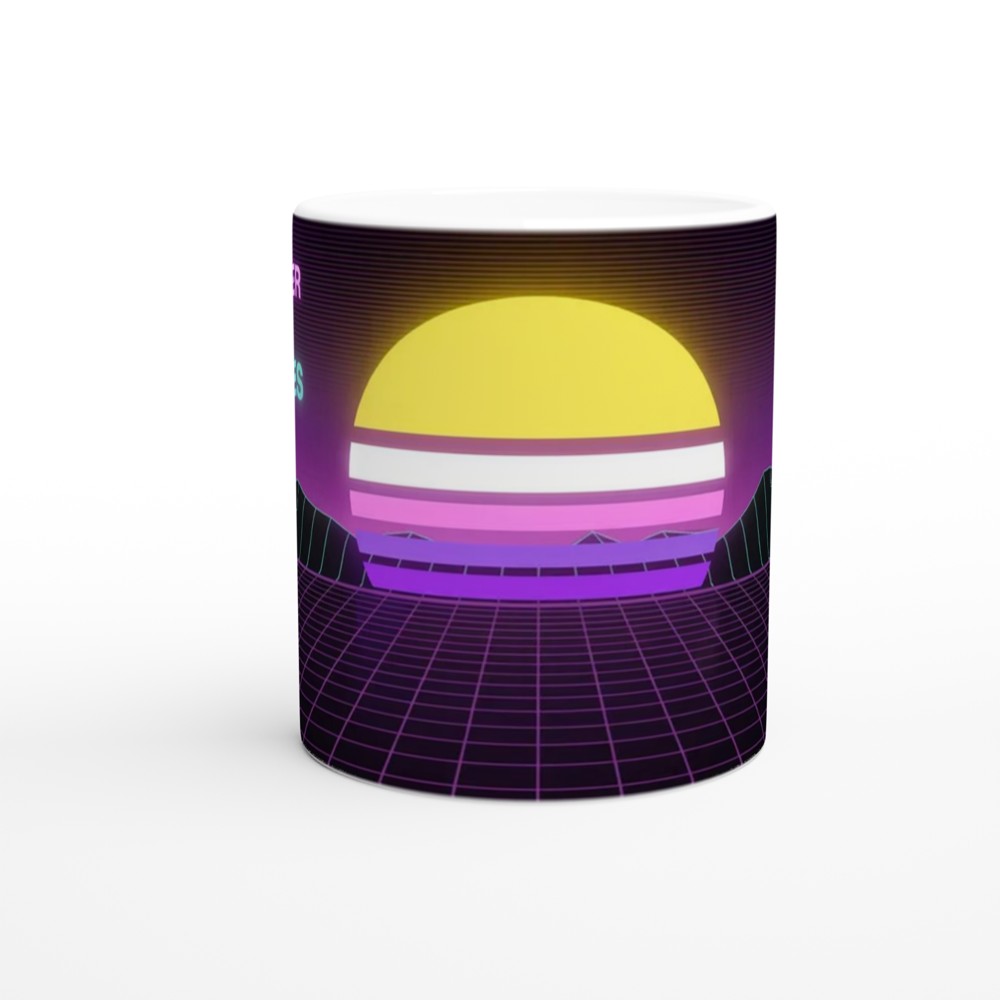 Non-Binary Mug | No Gender Only Vibes Pride Gift | Vaporwave Sunset Mug for Best Friend | Retro Aesthetic Pride Present — view 11