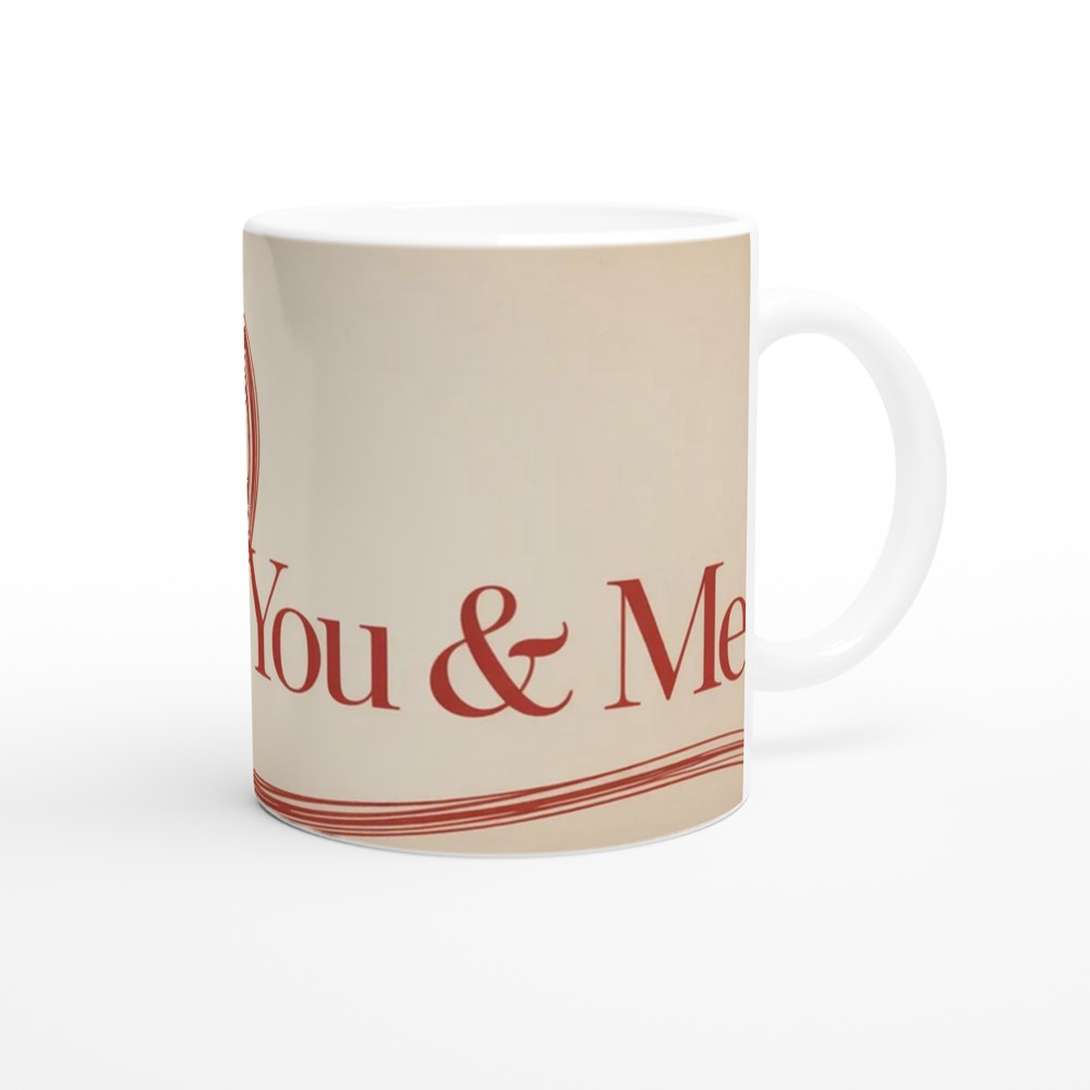 You and Me Mug | Valentines Day Gift for Couple | Minimalist Heart Anniversary Present | Romantic Cup for Husband or Wife — view 12