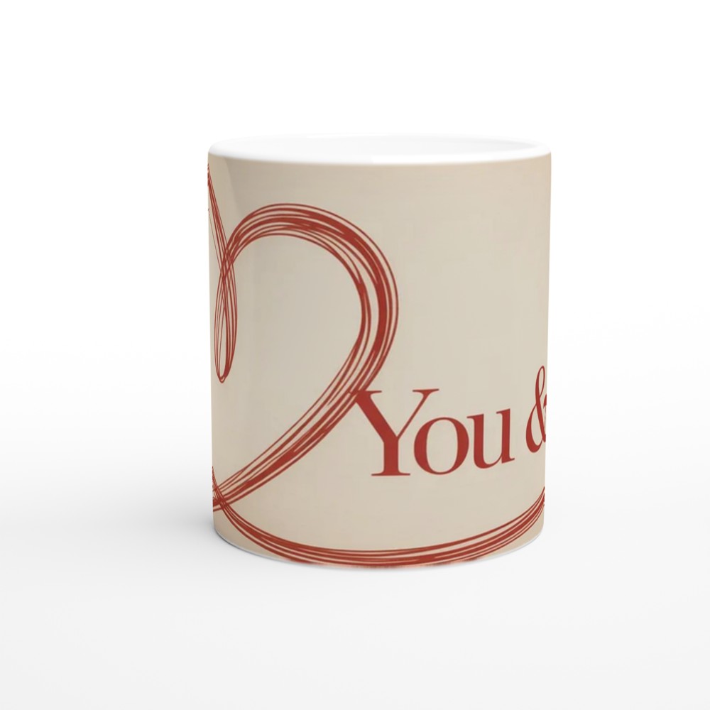 You and Me Mug | Valentines Day Gift for Couple | Minimalist Heart Anniversary Present | Romantic Cup for Husband or Wife — view 11