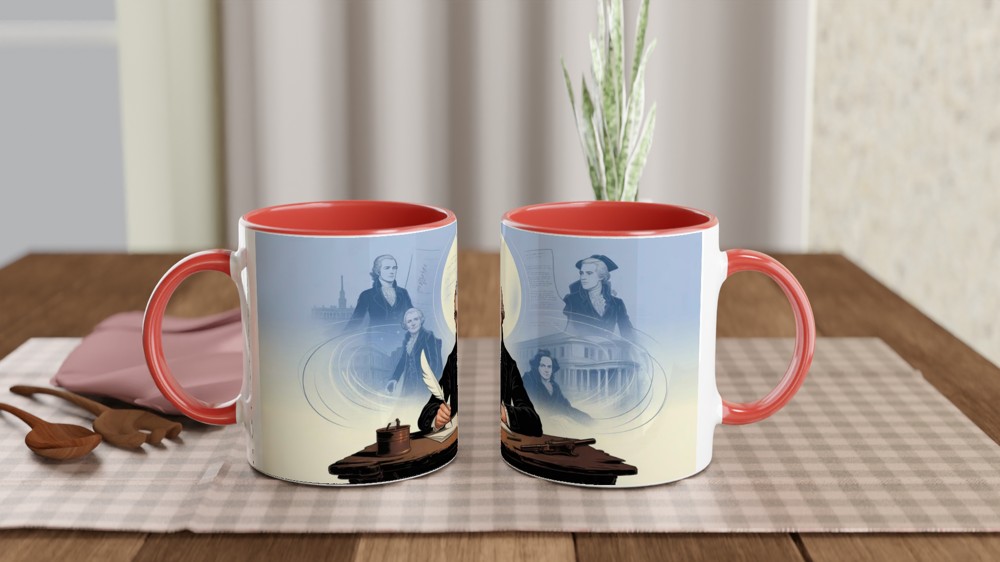 Founding Father Writing with Quill Pen Illustration — view 7